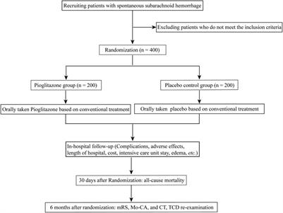 Pioglitazone in spontaneous subarachnoid hemorrhage: study protocol of a multicenter, double-blind, randomized trial (PSSH)